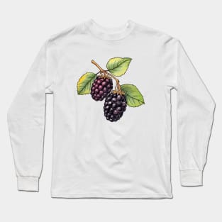 Double Blackberry Illustration Long Sleeve T-Shirt